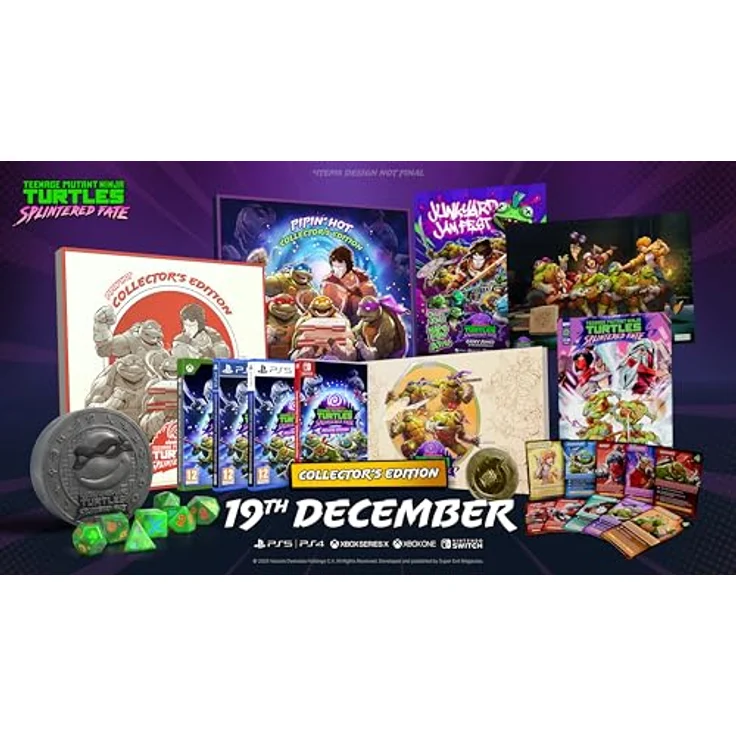 Nighthawk Games Teenage Mutant Ninja Turtles: Splintered Fate - Pipin' Hot Collector's Edition - PS5 mit Mutant Ooze Green Tisch-RPG-Würfel, NYC Kanalschachtabdeckung Würfelbox und 50-seitigem Kunstbuch – Bild 1