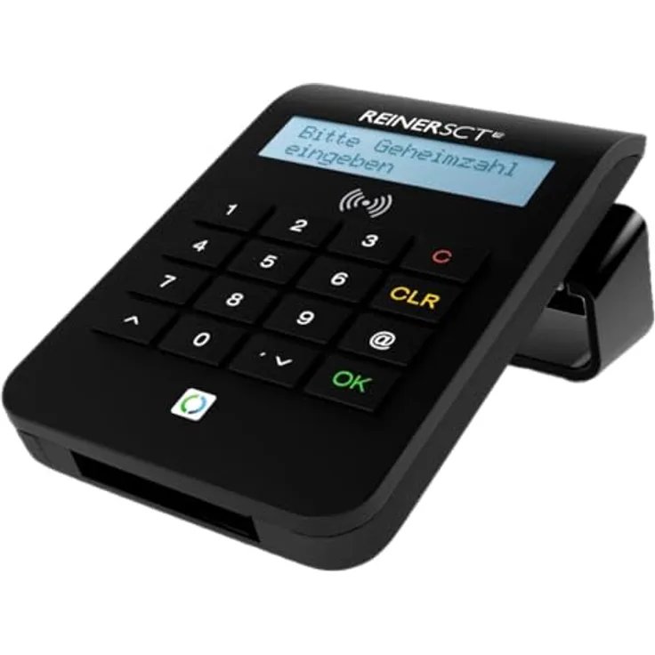 REINER SCT cyberJack RFID Komfort USB-C Chipkarten-Leser, Sicherheitsklasse 3 mit beleuchtetem LC-Display, multi-applikationsfähig für Online-Banking und eIDAS-Unterstützung