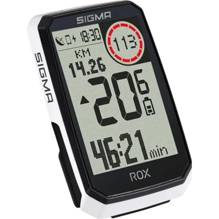 SIGMA ROX 4.0 Endurance White, GPS Fahrradcomputer mit 41h Akkulaufzeit, 30 Funktionen wie Re-Routing und Höhenmessung, E-Bike Kompatibilität, ANT+ und BLE, werkzeuglose Montage und USB-C – Bild 3