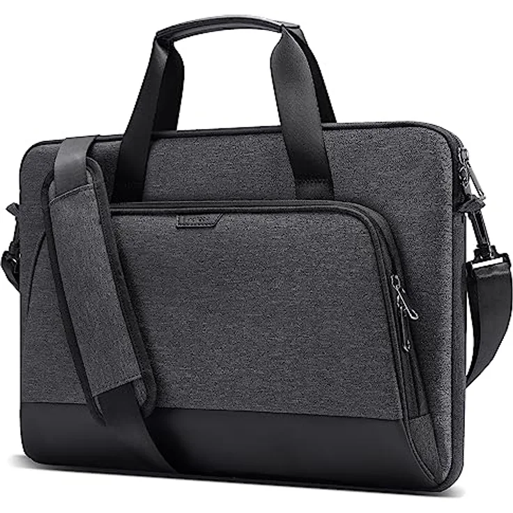 Inateck 15,6 Zoll Laptop-Hülle kompatibel mit 15-15,6 Zoll Laptop/Chromebook/Notebook für Pendler, spritzwassergeschützte 3-Wege-Laptop-Tragetasche, Schultertasche mit Trolley-Gurt