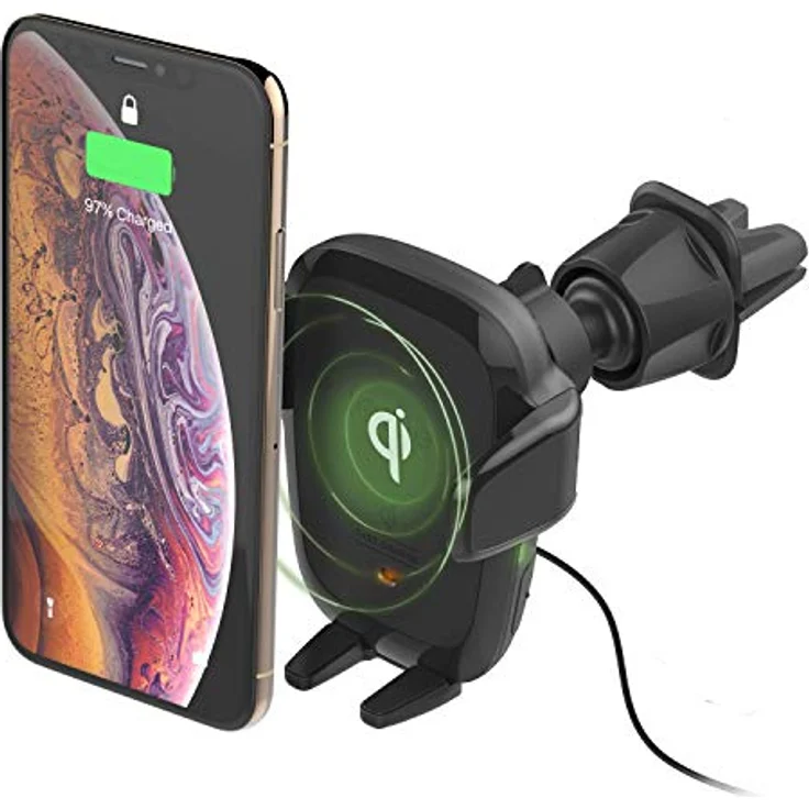 iOttie Auto Sense, Automatische kabellose Lade- und Lüftungsgitter/CD-Schlitz Halterung für Smartphones, Schwarz – Bild 1