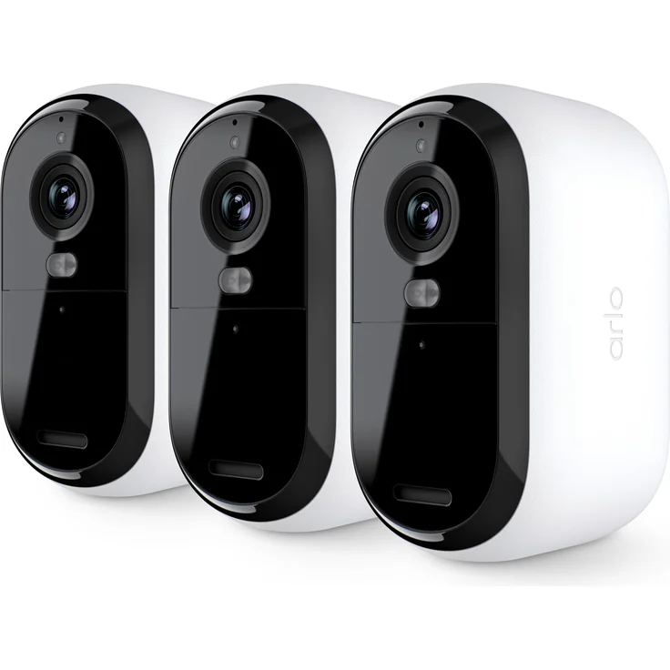 Arlo Essential 3 2K, 3er Set Netzwerkkamera mit Farb-Nachtsicht, 2560 x 1440 Pixels, Weiss