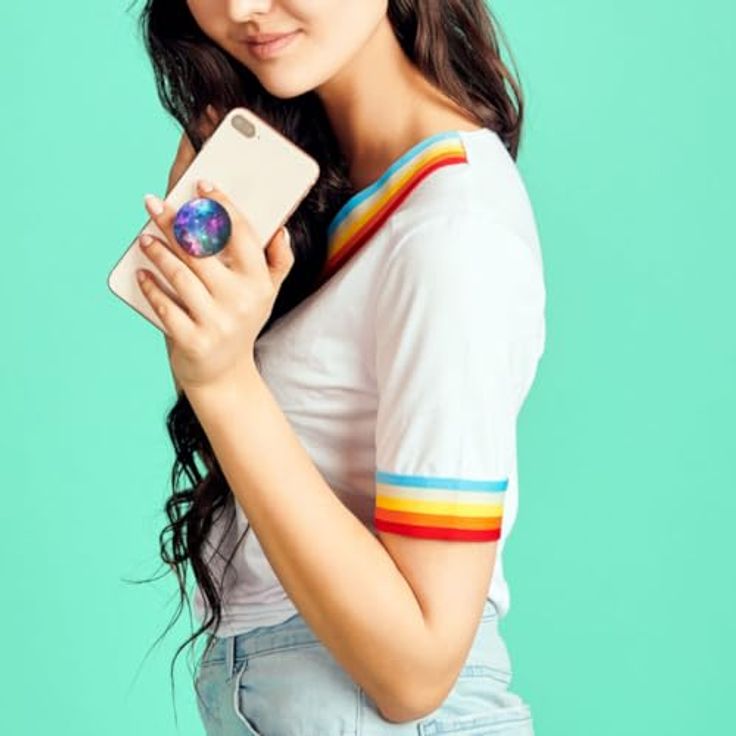 PopSockets PopGrip - Ausziehbarer Sockel und Griff für Smartphones und Tablets mit einem Austauschbarem Top - Blue Nebula – Bild 6