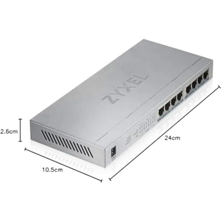 Zyxel Gigabit Unmanaged PoE+ Switch mit 8 Ports (davon 8 mit PoE) und einem PoE-Budget von 60 Watt, Lifetime [GS1008HP] – Bild 7