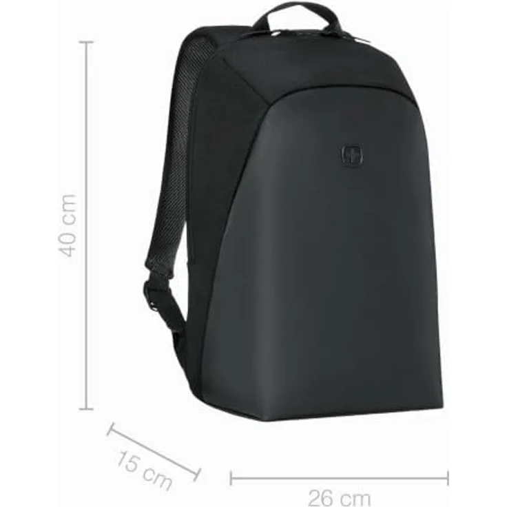 Wenger UrbanOne Light Backpack, Rucksack für Laptops bis 14" aus recycelten Materialien, schwarz – Bild 2