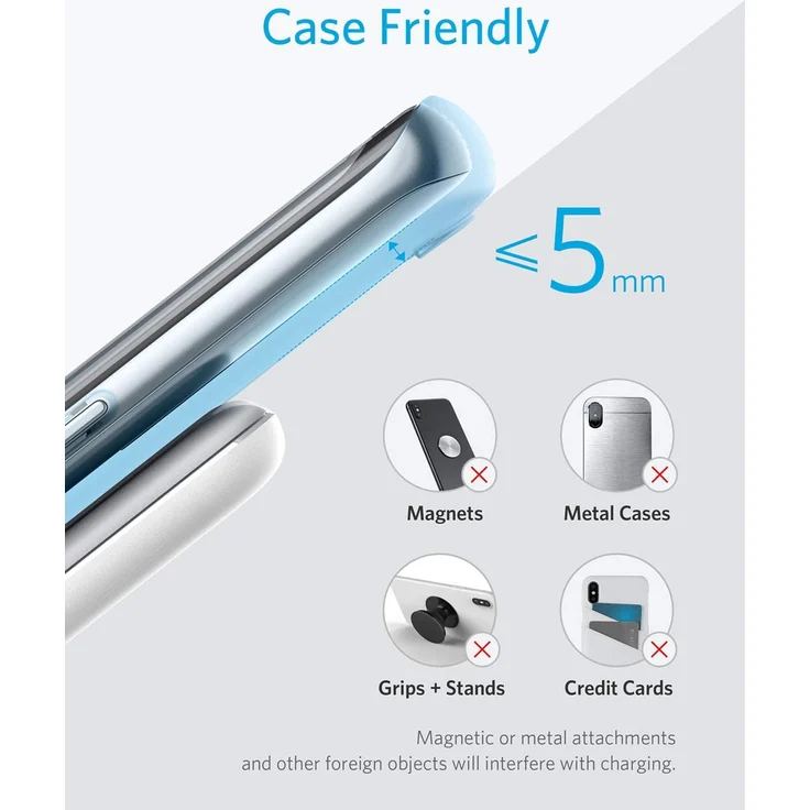 Anker 313 Kabelloser Ladeständer, Qi-zertifiziert, geeignet für Apple iPhone 12, 12 Pro Max, SE, 11, 11 Pro, 11 Pro Max, XR, XS Max, Samsung Galaxy S22, S21,10 W Schnellladefunktion, weiß (ohne Netzteil) – Bild 5