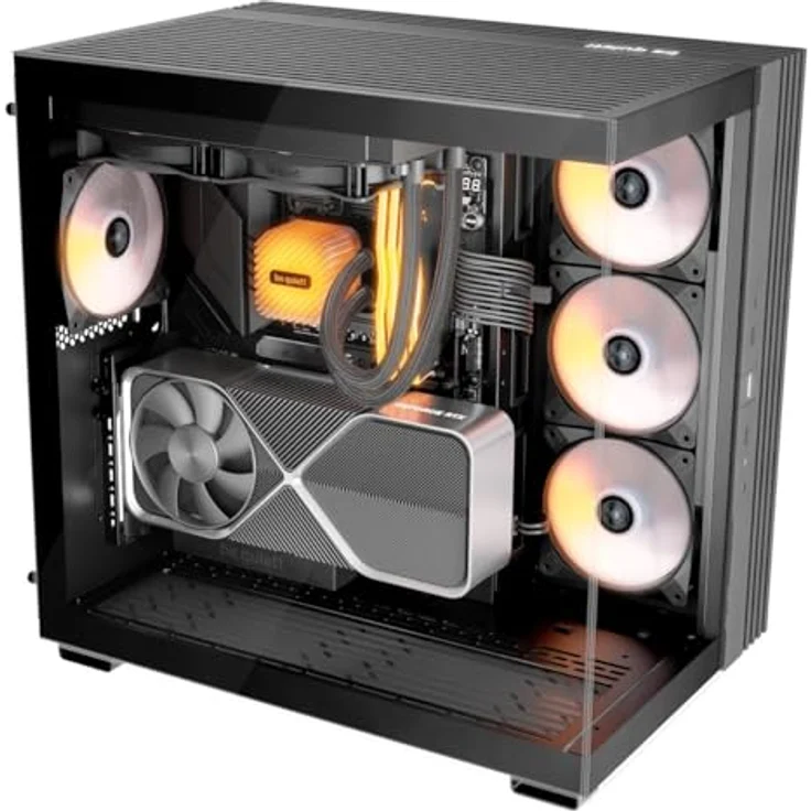 be quiet! Light Base 600 LX Black PC-Gehäuse, Dual Chamber Design, massiver ARGB LED-Streifen, 4 Light Wings LX PWM Lüfter – Bild 3