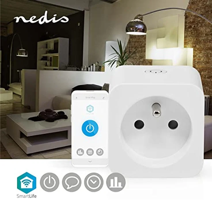 Nedis WIFIP121EWT, Smart Plug mit Fernsteuerung über Smartphone und Sprachbefehle, energieeinsparende Zeitplanung, kompatibel mit Nedis SmartLife-App – Bild 4