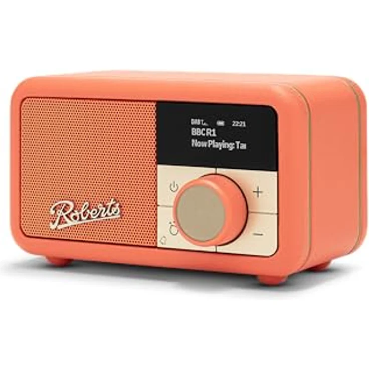 Roberts Radio Revival Petite 2 Dab+/FM/Bluetooth Radiowecker, tragbar in niedlichem Retro-Design, mit integriertem Akku und USB-C Aufladung – Bild 1