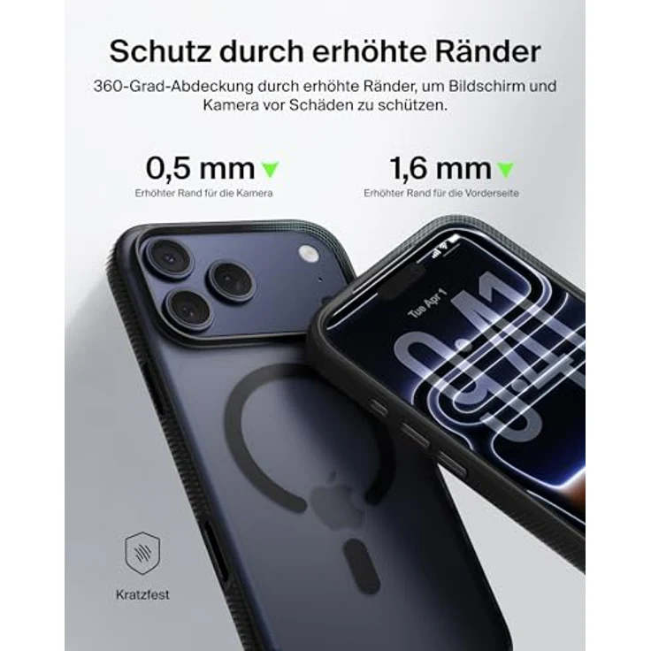 Belkin Grip SheerForce Schutzhülle für iPhone 17 Pro Max, Stossschutz bis 2m, strukturiert, Schwarz – Bild 6