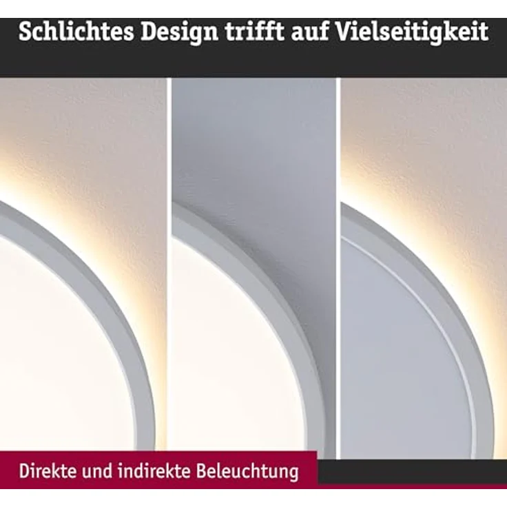 Paulmann Panel Atria Shine Sep Switch 35W 3000K 400mm Weiß Kunststoff 71190, Smarte Deckenbeleuchtung mit warmweißer Lichtfarbe – Bild 3