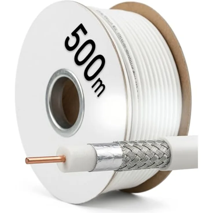 Jäger Direkt 319.720.500 Koaxialkabel 75Ω, 90 dB, 500m Rolle für TV-, SAT- und Antennensignale