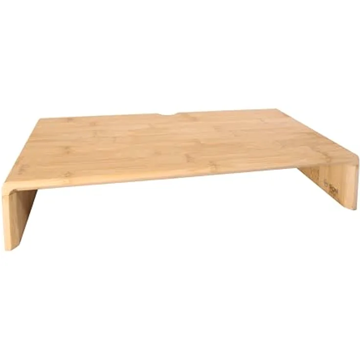 Sigel SA208 Monitorständer aus Bambus, Monitorerhöhung 50 x 8 x 19,5 cm mit Kabelmanagement und rutschhemmenden Silikonpads