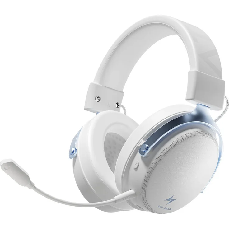ATK Neptune N9 Ultra Gaming-Headset, kabellos, 7.1 Surround Sound, 53-mm-Titanium-Treiber, weiß/blau