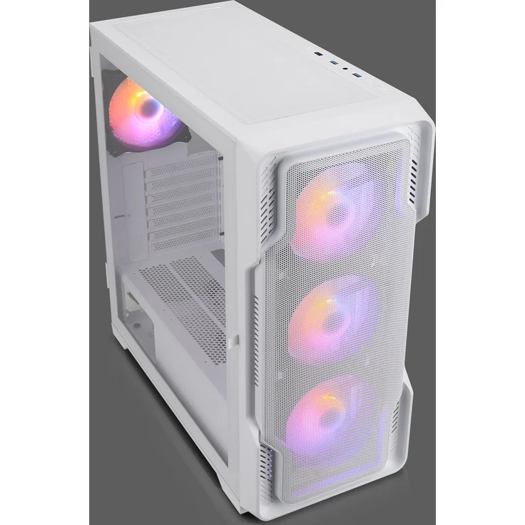 Nanoxia Geh Nanoxia MIDI DS-9 ARGB Airflow white - USB-C - TG-Mesh, PC Gehäuse, Weiss