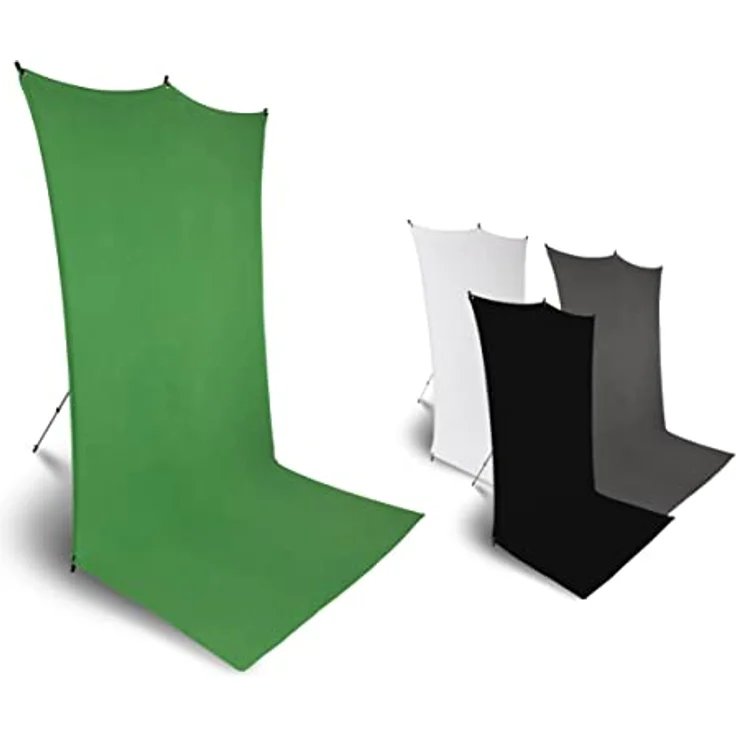 Rollei Hintergrund 300 x 150 cm für das Rollei X-Drop Hintergrund-System, perfekt für Ganzkörper-Aufnahmen, knitterfrei und reflexionsfrei (Grün) – Bild 1