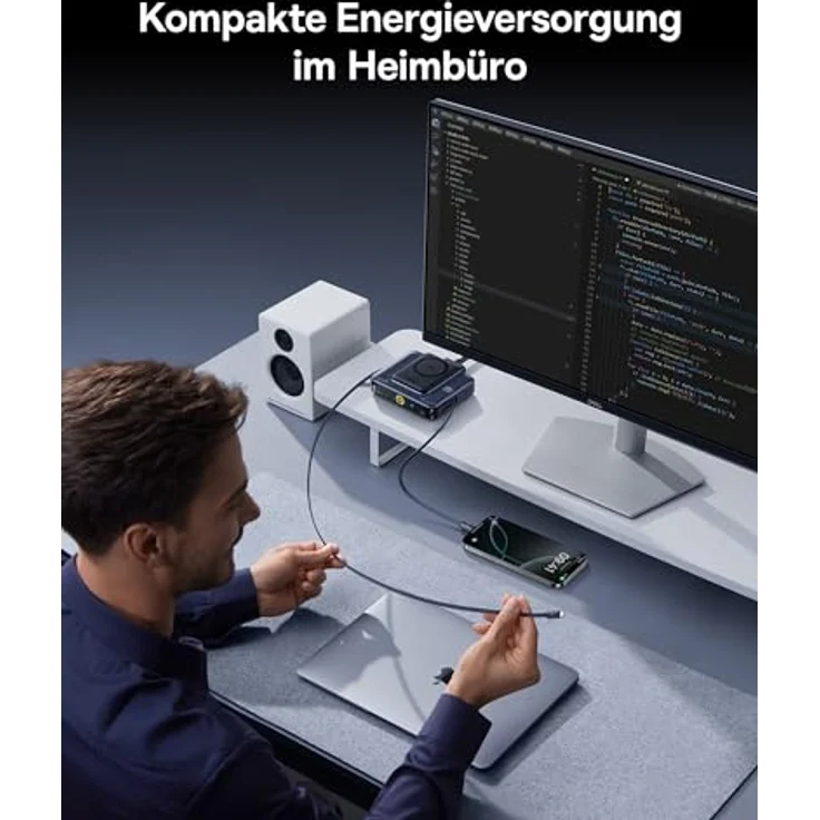 Baseus USB C Ladegerät Nomos 245W PD mit PPS, 5-in-1 Schnellladegerät für MacBook Pro/Air, iPad Pro, iPhone 16-12, Galaxy S24 Ultra, inkl. 15W MagSafe, einziehbarem USB-C-Kabel und LCD Display – Bild 5