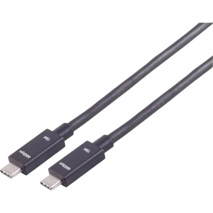 BKL Electronic USB-C Verbindungskabel, Thunderbolt 4, UltraFlex, 1,5m, bis zu 100 Watt Ladeleistung, Daisy Chain Unterstützung