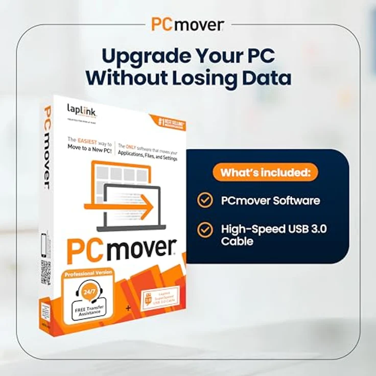 LAPLINK PCmover Professional 11, Migration Software für Anwendungen & Dateien, inkl. 1,80 m USB 3.0 Kabel, Automatische Übertragung, 1x Nutzung – Bild 4