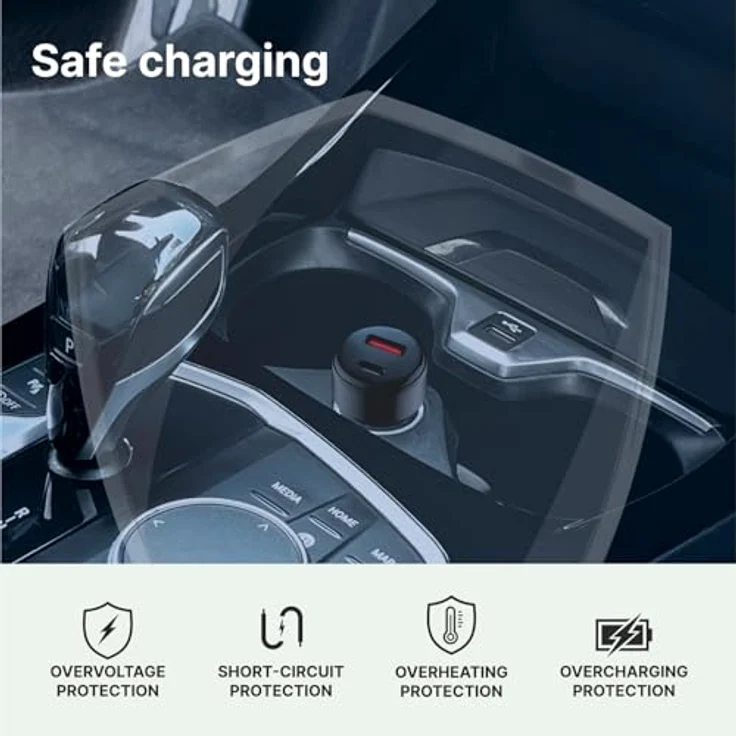 Qualo QRLS-AC-01-32 Recycling Autoladegerät, USB-A / USB-C, 32W, schwarz, mit Schnellladeprotokollen PD und QC, geeignet für PKWs und Lkw – Bild 6
