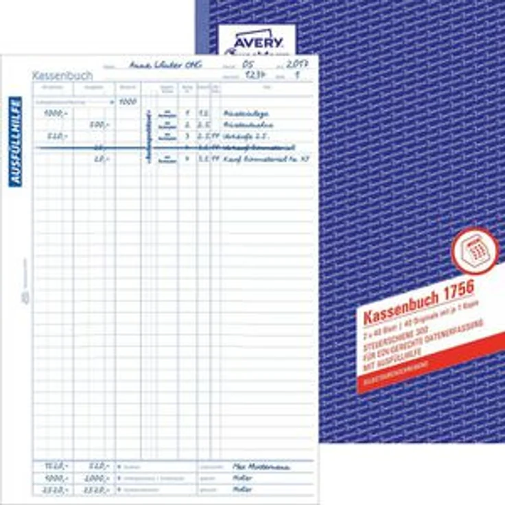Avery Zweckform 1756 Kassenbuch A4 2x40Blatt – Bild 1