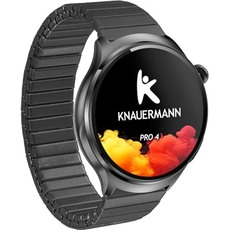Knauermann PRO 4 EKG-Gesundheitsuhr, Smartwatch in Schwarz mit telefon Funktion, Puls- und Blutdruckmessung, Blutsauerstoffanalyse, HRV, Schlafanalyse, Premium-Set mit 5 Armbändern – Bild 3