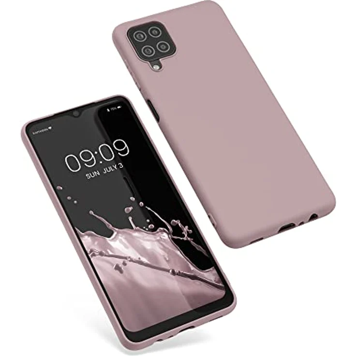 kwmobile Hülle kompatibel mit Samsung Galaxy A12 - weiches TPU Silikon Case für kabelloses Laden - Nude Lilac – Bild 5