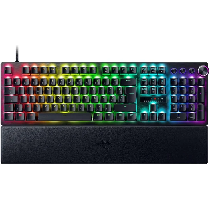 Razer Huntsman V3 Pro – Optische Gaming-Tastatur, 100%-Layout, FR-AZERTY, RGB, abnehmbares USB-C Kabel, PBT Keycaps, Handballenauflage, schwarz