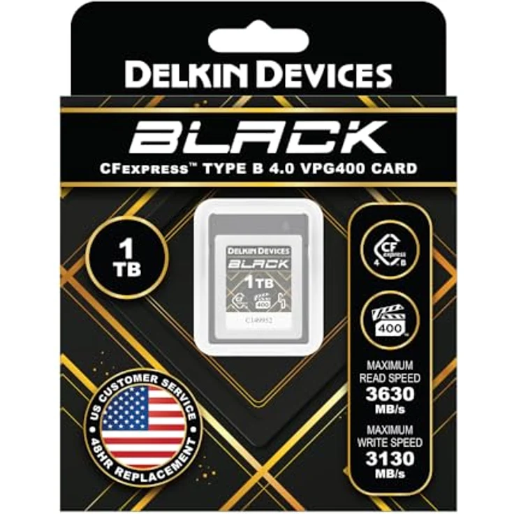 Delkin BLACK CFexpress™ Type B 4.0 VPG400 Card, 1 TB mit 3130 MB/s Schreib- und 3630 MB/s Lesegeschwindigkeit für 8K-Videoaufnahme – Bild 3
