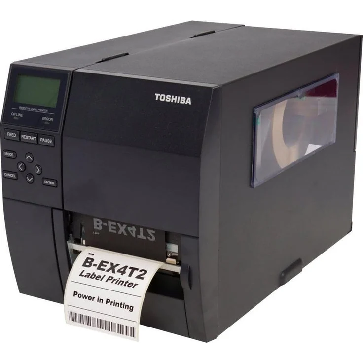 Toshiba B-EX4T2-GS12, Thermodirekt-/Thermotransfer-Etikettendrucker, 203 dpi, 304 mm/s, USB 2.0 & WLAN, LCD-Display, max. Breite 104 mm