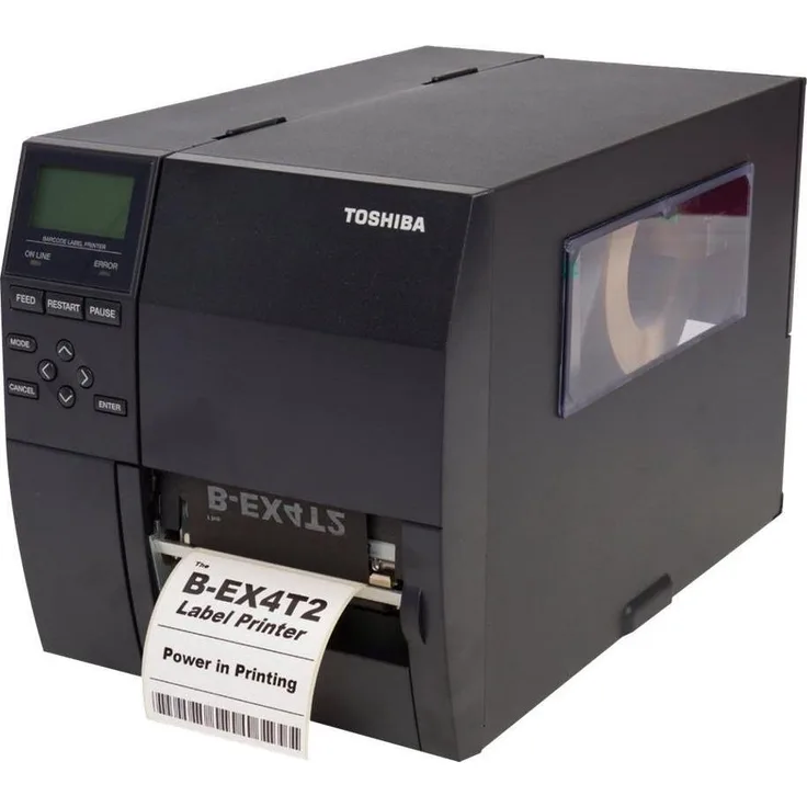Toshiba B-EX4T2-GS12, Thermodirekt-/Thermotransfer-Etikettendrucker, 203 dpi, 304 mm/s, USB 2.0 & WLAN, LCD-Display, max. Breite 104 mm