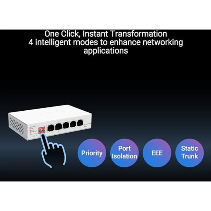 ASUS QG-U1050 5-Port 2.5G Switch, Netzwerk Switch mit 2.5G-Ports, Plug and Play, Weiss – Bild 4