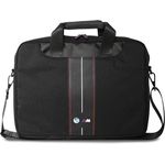BMW BMCB15COMPVSKR Laptop-Tasche, 16" aus strapazierfähigem Nylon mit rotem Streifen, schwarz/rot
