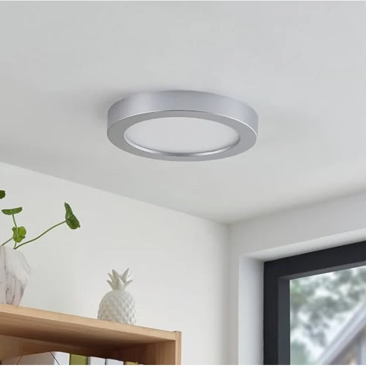 PRIOS LED Deckenleuchte 'Edwina' (Modern) in Alu aus Aluminium für Badezimmer - Energiesparende Lampe mit hochwertigen Leuchtmitteln, 1 flammig – Bild 4