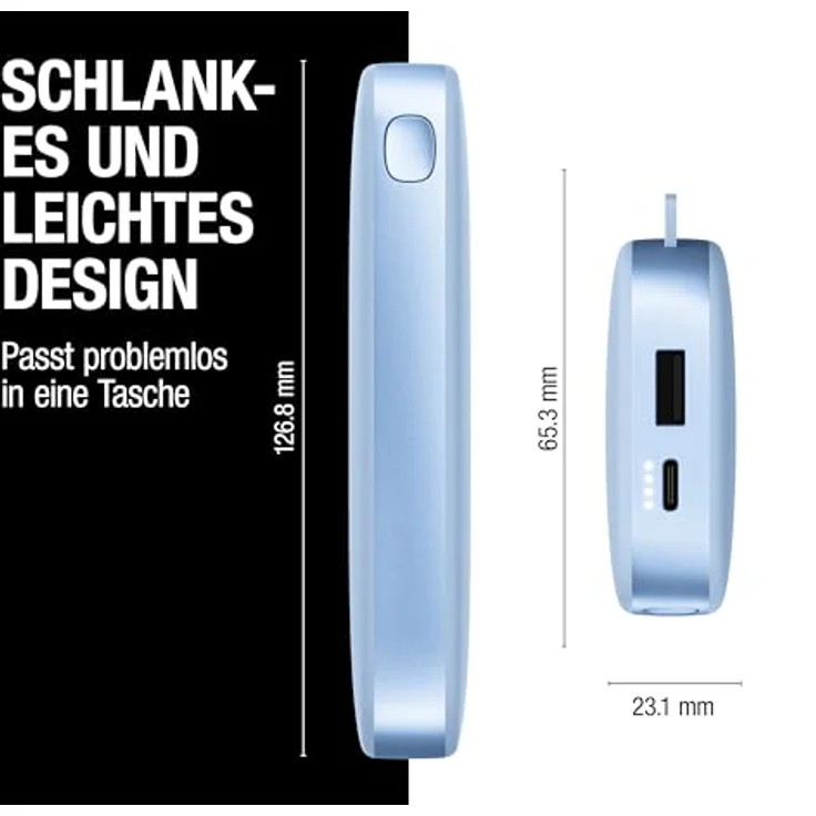 Fresh 'n Rebel Powerbank 12000mAh - USB-C Fast Charge 20W, 6 Sicherheitsmerkmale, tragbar für iPhone und Android, Vivid Blue – Bild 5