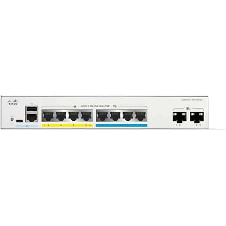 Cisco Catalyst 1300-8MGP-2X Managed Switch, 4-Port-GE, 4 Ports 2,5GE, PoE, 2 x 10GE-SFP+, eingeschränkter Lebenszeitschutz (C1300-8MGP-2X) – Bild 2