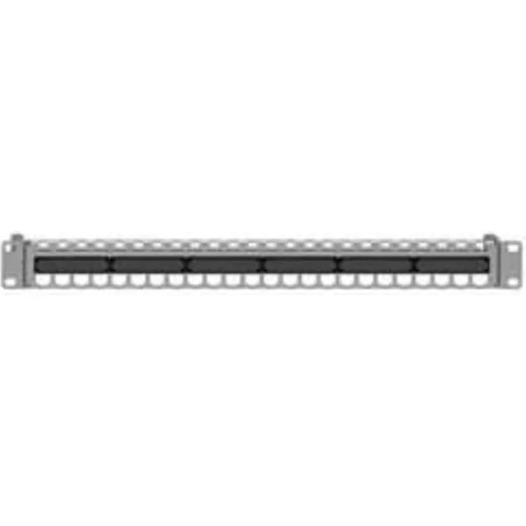 Rutenbeck PP-UM-Cat.#239101110, 48 Port Patch-Panel 483mm (19"), 1 HE, geschirmt, schwarz, 25/10 Gigabit für Ethernet-Netzwerke