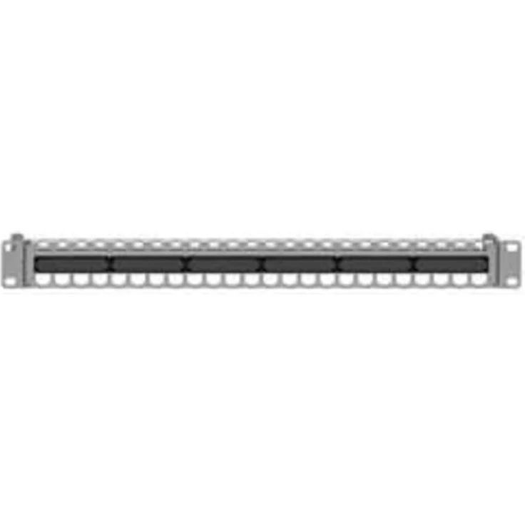 Rutenbeck PP-UM-Cat.#239101110, 48 Port Patch-Panel 483mm (19"), 1 HE, geschirmt, schwarz, 25/10 Gigabit für Ethernet-Netzwerke