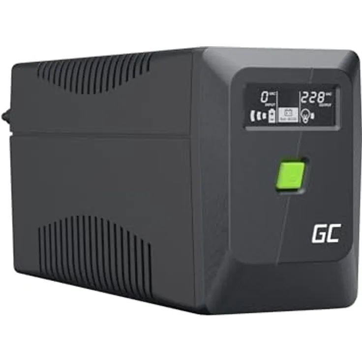 GreenCell PowerProof LCD UPS 650VA 360W, line-interaktive USV mit 2 AC-Ausgängen und USB-Anschluss