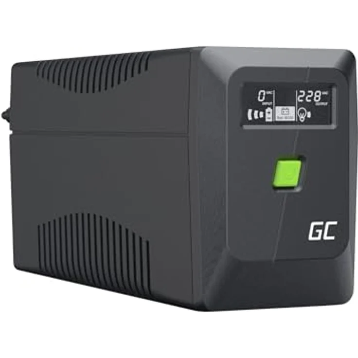 Green Cell Greencell UPS 850VA 480W PowerProof, USV mit LCD-Display, modifizierte Sinuswelle, 12V/9Ah Akku, Überspannungsschutz, USB/RJ45, 2X Schuko – Bild 2