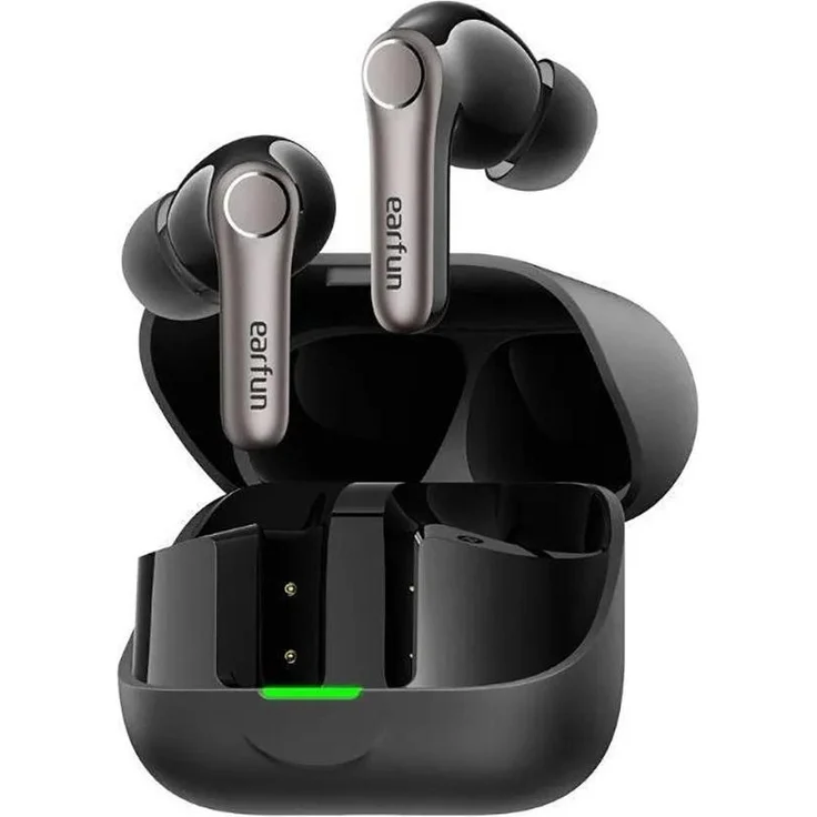 Earfun Air Pro 4+ ANC Kopfhörer, Schwarz, Optimiertes Hybrid-Treibersystem, Geräuschreduzierung bis zu 50 dB, Ergonomisches Design