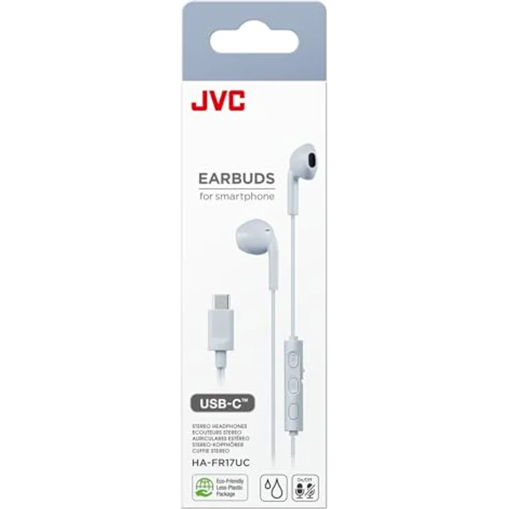 JVC HA-FR17UC-A USB-C Ohrhörer, mit Mikrofon, intuitiver Touch-Fernbedienung, kompakt, Blau – Bild 2