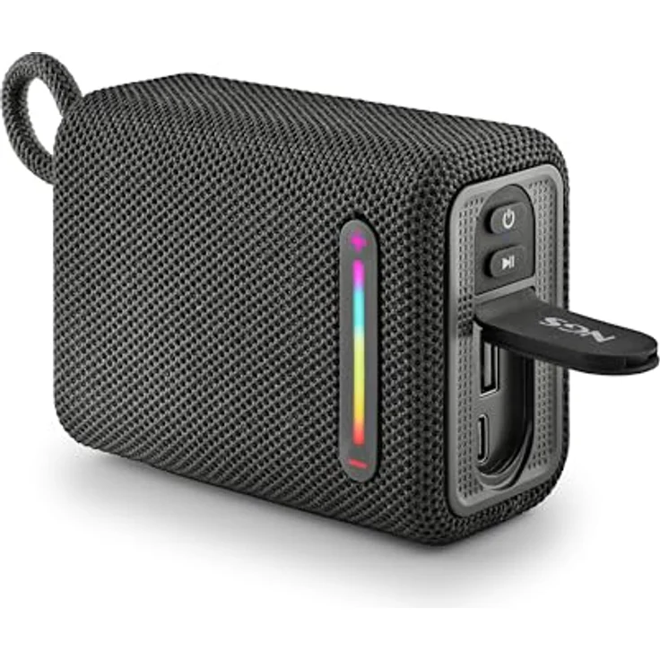 NGS Roller Furia 1 Black, Tragbarer Bluetooth Lautsprecher mit 15 W, RGB-Lichtern, IPX6 wasserdicht, True Wireless, 9 Stunden Akkulaufzeit, Schwarz – Bild 4