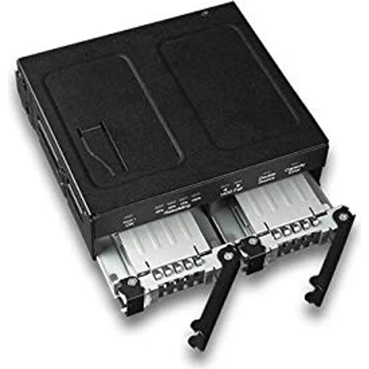 ICY DOCK RAID 1 / JBOD Wechselrahmen für zwei 2,5 Zoll SATA HDD/SSD in 1x 5,25 Zoll Schacht Vollmetall - ToughArmor RAID MB902SPR-B R1 - Unterstützt 2x 2,5" SATA HDD/SSD bis 15mm Höhe, Integriertes JMS562 Hardware RAID 1 / JBOD Chipset, Detaillierte Status-LEDs, Vollmetall-Konstruktion - Schwarz – Bild 6