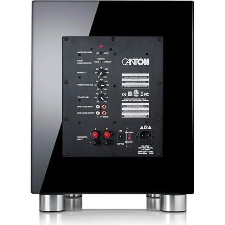Canton Sub 1201 schwarz high-Gloss, aktiver Subwoofer mit Bassreflexsystem und 750 Watt Musikbelastbarkeit – Bild 2