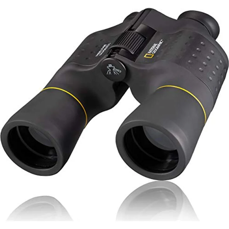 National Geographic Fernglas 10x50 Porro mit Mitteltriebfokussierung, robuster Gummiarmierung und Stativanschlussgewinde inklusive Transporttasche – Bild 1