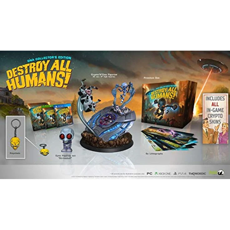 THQ Nordic Destroy All Humans! DNA Collector's Edition - PC, Alien-Invasion aus den 50ern, Premium Box mit exklusiven Inhalten, Crypto'N'Cow Figur und Ingame Crypto Skins - PC-Games – Bild 2