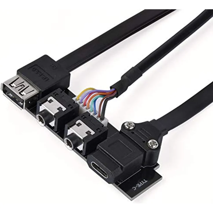 Silverstone SST-G11313530-RT, USB Type C Upgrade Kit für Gehäuse, Schwarz, mit USB 3.1 Gen.2 (0.81 m), USB 3.0, Audio-Anschlüssen – Bild 3