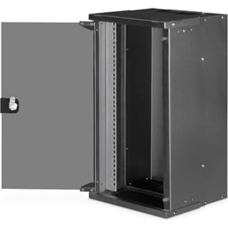 DIGITUS Netzwerk-Schrank 10-Zoll -12HE - Wandmontage - unmontiert - HxBxT 591x316x298mm - Traglast 30 kg - Nutztiefe 254mm - IP20 Schutzklasse - Schwarz – Bild 2