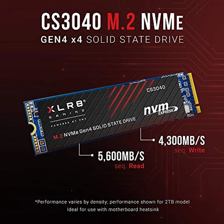 PNY XLR8 CS3040 - Solid-State-Disk - 500 GB - intern - M.2 2280 - PCI Express 4.0 x4 (NVMe) (M280CS3040HS-500-RB) – Bild 5